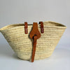 French Market Basket - Woven Straw & Leather Beach Tote
