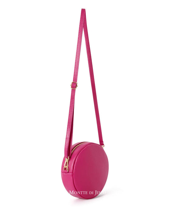 Italian Handmade Genuine Leather Circle Bag with Tassel