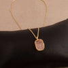 Handmade October Birthstone Rose Quartz Collet Set Necklaces