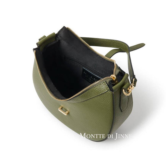 Italian Genuine Leather Crescent Shoulder Bag-Two Straps