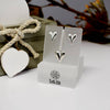 Sterling Silver elongated Heart Stud Earrings