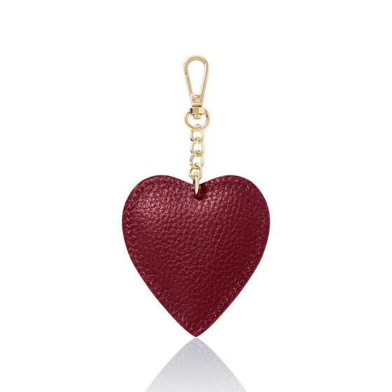 Italian Handmade Genuine Leather Heart Keyring Keychain