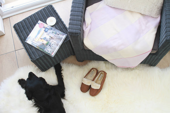Natural Single Sheepskin Rug - British Large