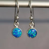 Blue Opal Round 6mm 925 Silver Earrings,