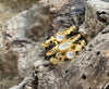 18ct Gold Plated Mother Of Pearl Triple Band Adjustable Ring