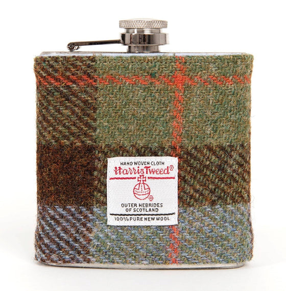 6oz Harris Tweed Hip Flask - MacLeod Tartan