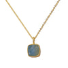 Raw Aquamarine Square Necklace March Birthstone Necklaces