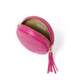 Italian Handmade Genuine Leather Circle Bag with Tassel