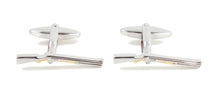  Shotgun Cufflinks in 2 Tone Rhodium & Gold Plate