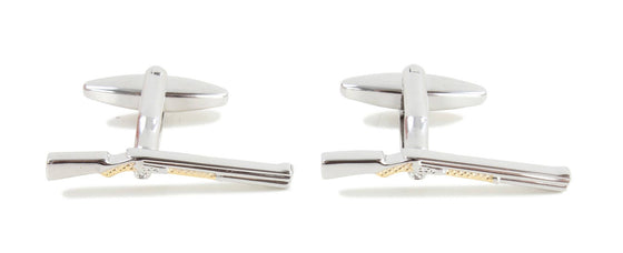 Shotgun Cufflinks in 2 Tone Rhodium & Gold Plate