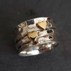 Gold Heart Sterling Silver Spinner Ring