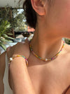18ct Gold Plated Pearl Rainbow Necklace
