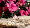 18ct Gold Plated Rose Quartz Pendant Necklace