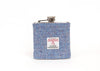 6oz Harris Tweed Hip Flask - Blue Herringbone - HT05