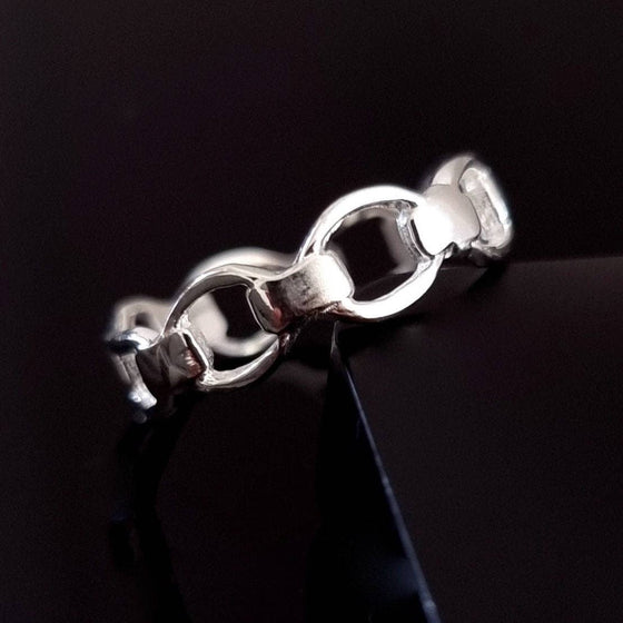 Horse Bit Snaffle Equestrian Sterling Silver Ring