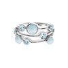 Lola Nine Stone Larimar and blue topaz ring