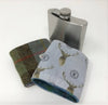 6oz Harris Tweed Hip Flask - Blue