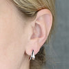 Sterling Silver Earring Pointed J hoop stud