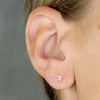 Sterling Silver Teardrop Pale Pink CZ Stud Earrings