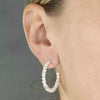 Sterling Silver & Freshwater Pearl Stud Hoop