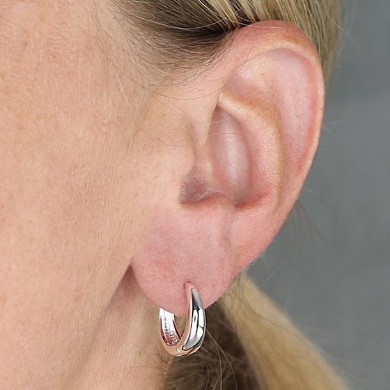 Sterling Silver Earring Tapered hinged Hoop