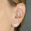 Sterling Silver cubic zirconia and shell pearl stud