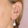 Sterling Silver Modern Cubic Zirconia Drop Hook Earrings