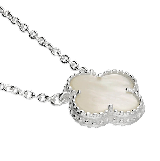 Sterling Silver Mother of Pearl Clover Pendant