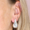 Sterling Silver Large Pear Drop Stud