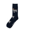 Navy Brown & White Spaniel Crew Socks Adult