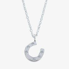  Sterling Silver Horseshoe Charm Pendant Necklace