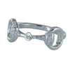 Sterling Silver Snaffle Ring with Crystal Stones