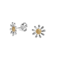  Sterling Silver & Gold Plated Daisy Earrings