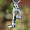 Silver Equestrian Boot & Stirrup Necklace