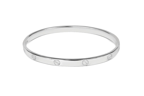 Cartier Inspired  Solid Sterling Silver Bangle