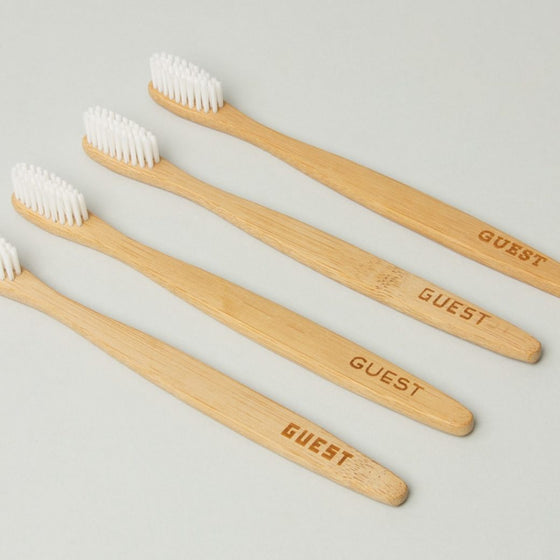 Four Bamboo Toothbrushes - Guest