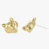 18ct Gold Plate Fox Mask Stud Earrings