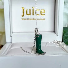  Sterling Silver & Enamel Welly Pendant Necklace