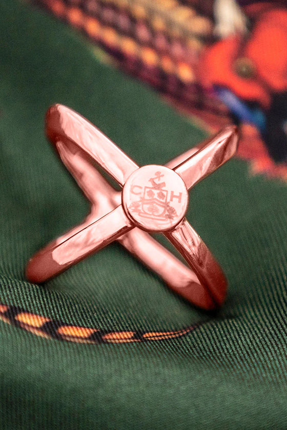 Classic Clare Haggas Rose Gold Finish Scarf Ring