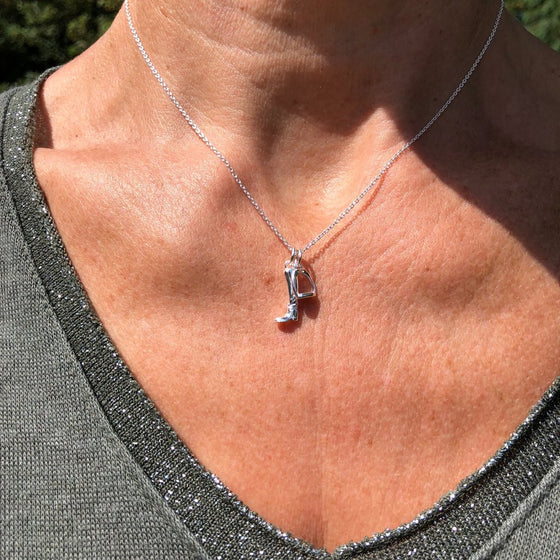 Silver Equestrian Boot & Stirrup Necklace