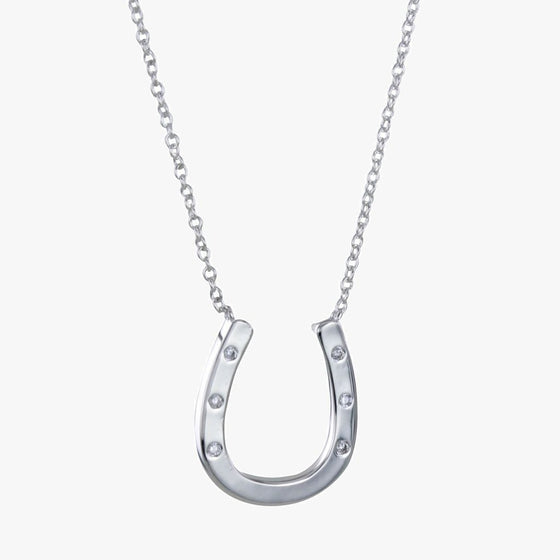 Sterling Silver & Crystal Horseshoe Necklace