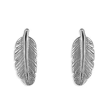  Sterling Silver Feather Stud Earrings