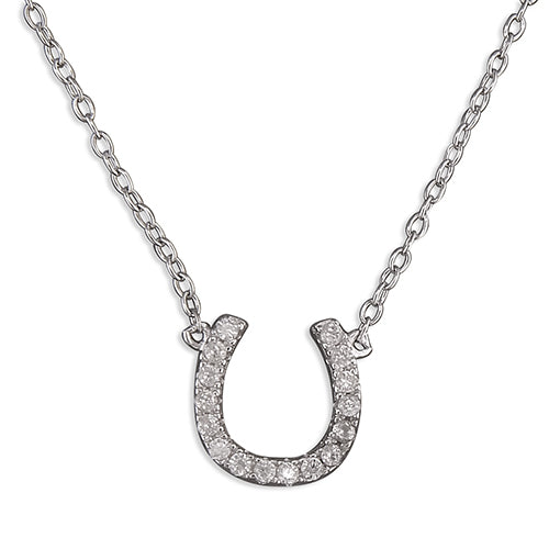 Sterling Silver Horseshoe Pendant on Silver Chain