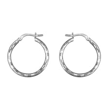  Sterling Silver Diamond Cut Hoop Earrings