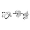 Sterling Silver Heart Knot Crystal Earrings