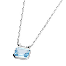  Blue Topaz Pendant on Sterling Silver Chain