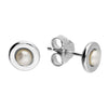 Sterling Silver Circle & Freshwater Pearl Earrings