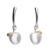 Sterling Silver Apple Drop Earrings