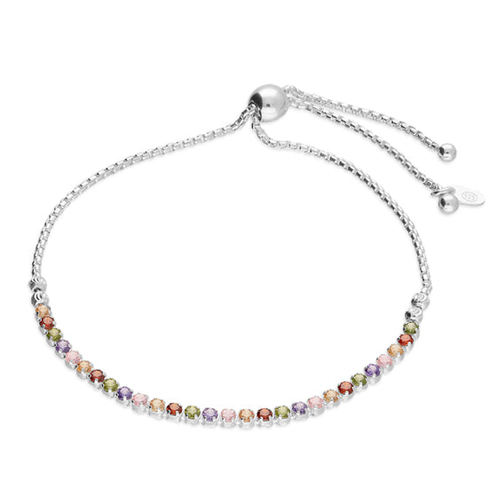 Silver Rainbow Crystal Friendship Bracelet
