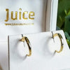 Silver Half Hoop Stud Earrings